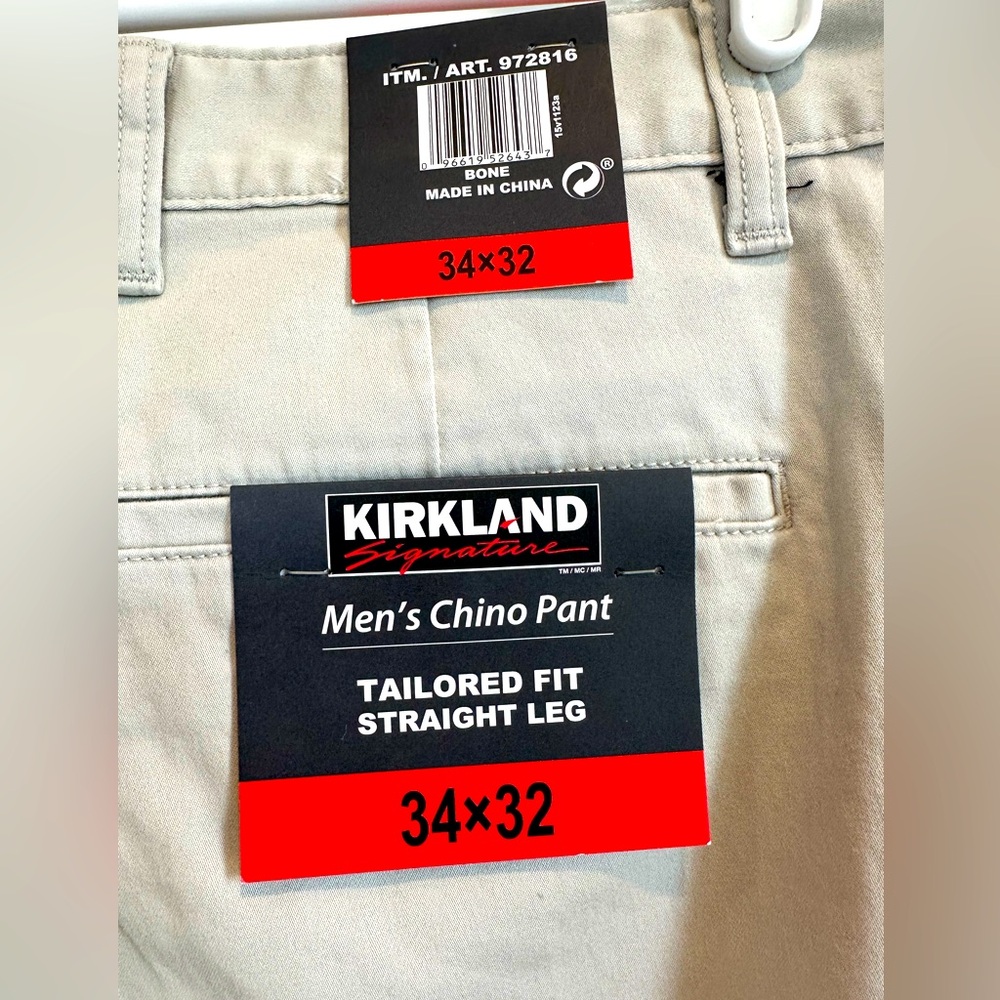 Men’s Chinos New with tags Kirkland.